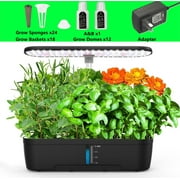 SGOKEEN 12 Pods Hydroponics Growing System, Indoor Herb Garden Kit with LED Grow Lights, Height Adjustable Planting Germination Kit with Pump, Gardening Gifts Home Decor