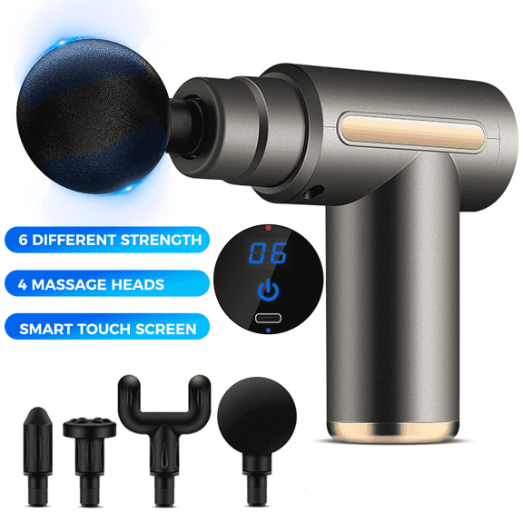 SGOKEEN Mini Massage Gun, 6 Speeds Neck Massager, Percussion Deep Tissues, Ultra Quiet, Handheld for Back, Neck & Pain Relief, Gray