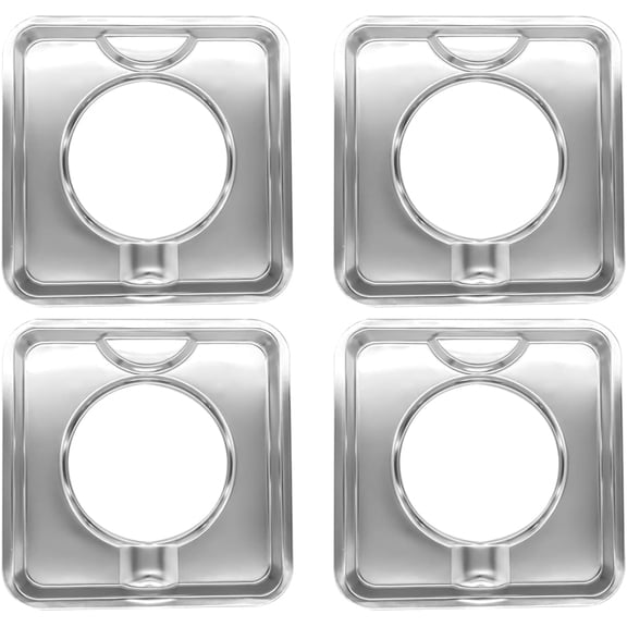 SGP-400 4 Pack Replacement Ultimate Chrome Drip Pan Square 7.75" x 7.75" Gas Ran Drip Pan Replaces 786333 PS11744751 WP786333 AP6011553 Professional Grade Heavy-Duty Heat Reflection