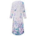 SGQSRQJ Cotton Sundress Printed V Neck Button Long Sleeve Dress Women'S