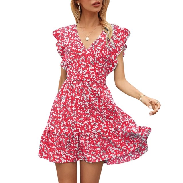 SGQSRQJ Sundresses For Women 2024 Women'S Casual Print Flower