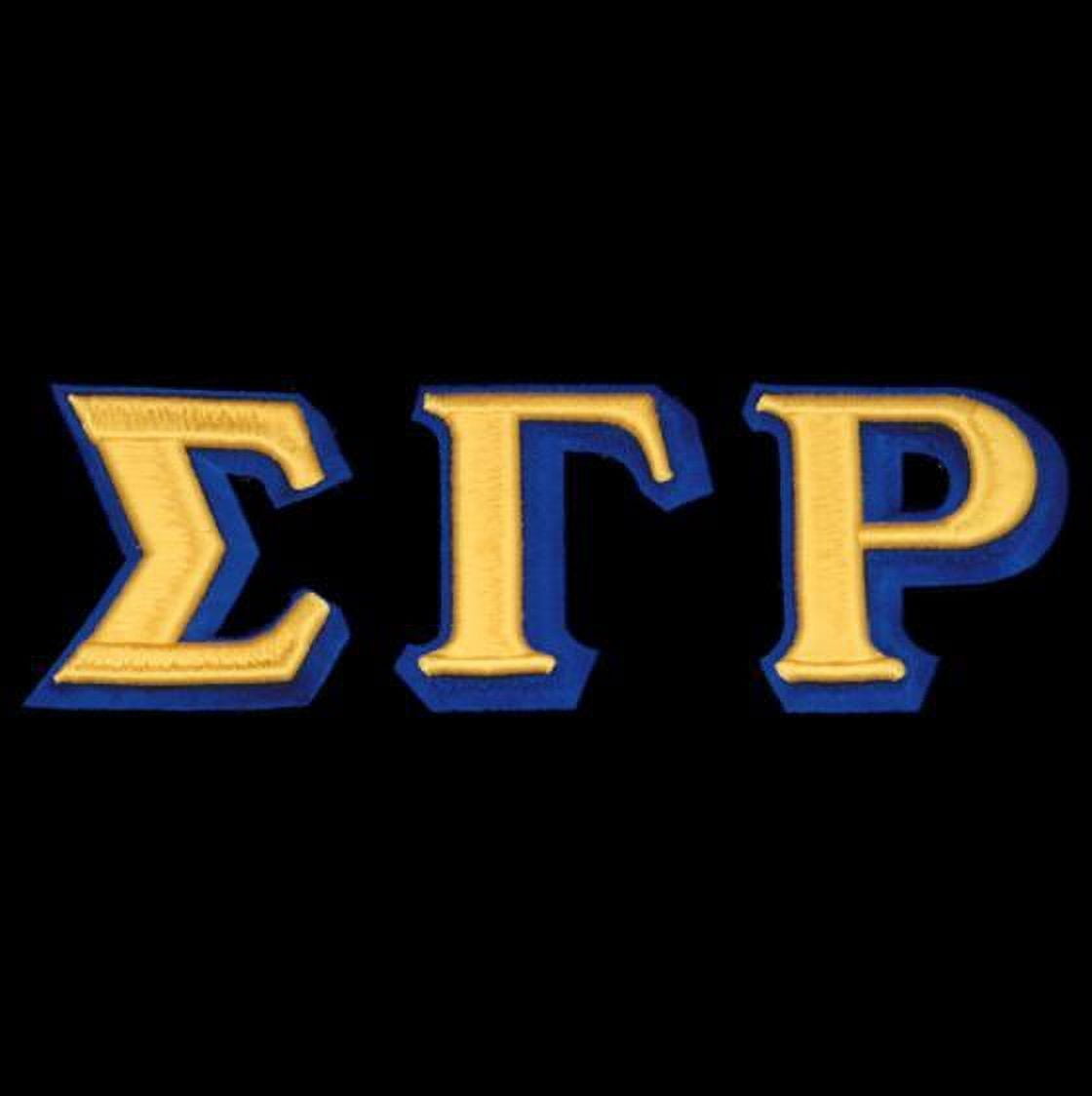 SGR 3 1/2"T Gold/Royal 3-D Letters Emblem Set W/Heat Seal Backing