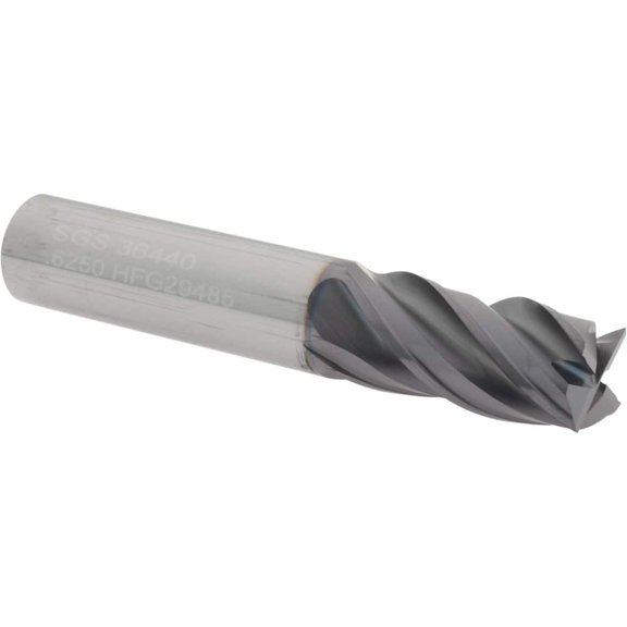 SGS 36440 Square End Mill: 5/8" Dia, 1-1/4" LOC, 5/8" Shank, 3-1/2" OAL