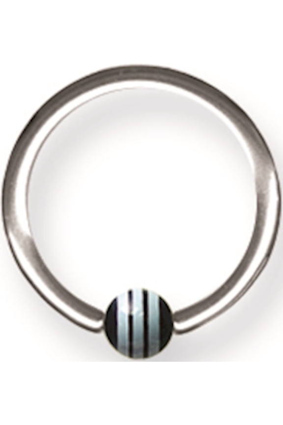 SGSS Captive w UV Sensitive Racer Stripe Acrylic Ball 14G (1.6mm) 7/16 Stainless Steel