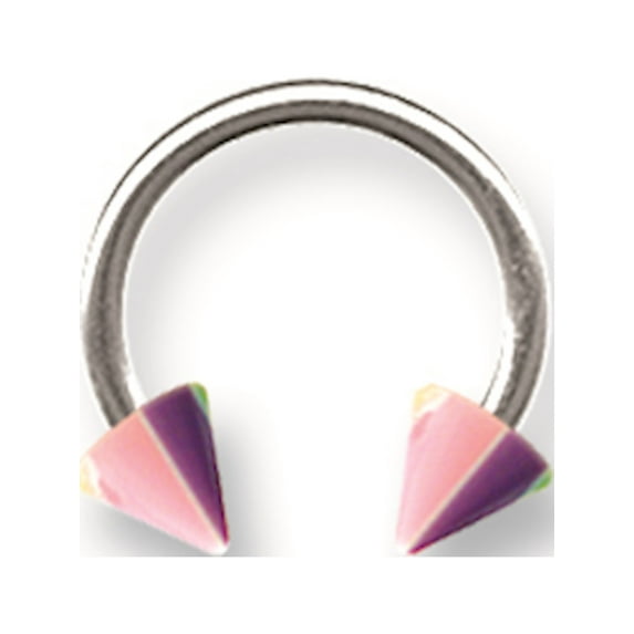 SGSS Circ w Acrylic Vert Layered Cones 14G (1.6mm) 7/16 (12mm) Dia w 4m Stainless Steel