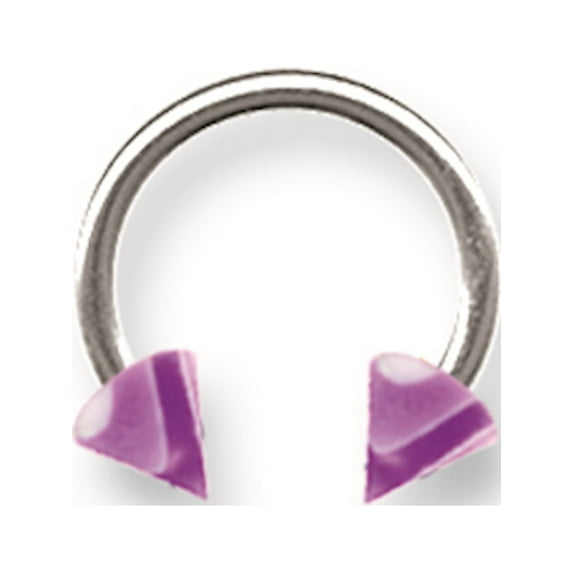 SGSS Circ w Acrylic Vert Layered Cones 16G (1.3mm) 3/8 (10mm) Dia w 4mm Stainless Steel