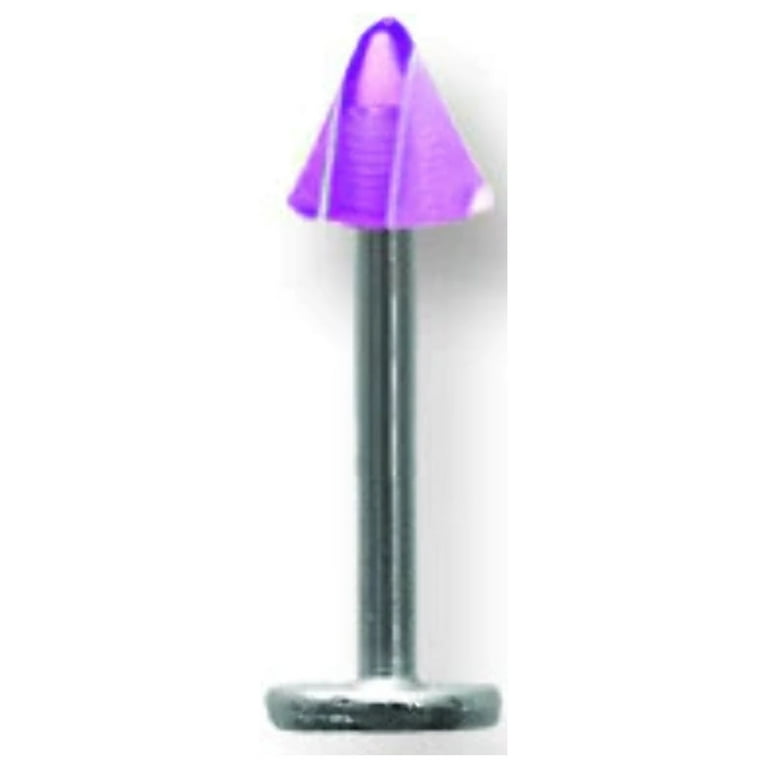 SGSS Labret w Acrylic Vert Layered Cone 14G 5/16 (8mm