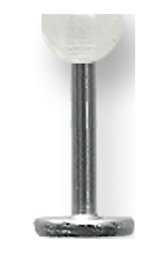 SGSS Labret w Thrd Glow Ball End 14G (1.6mm) 5/16 (8mm) Long w 4mm Ball Stainless Steel