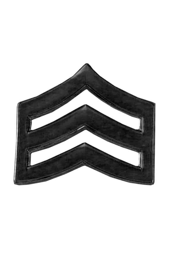 Hero’s Pride Mini SGT Chevron Pin – Black Finish, Pair, 3/4", Clutch Backs
