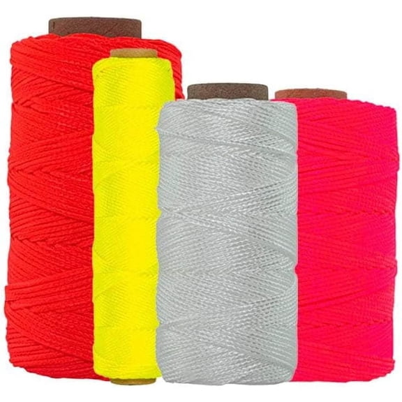 SGT KNOTS #18 Twisted Mason Nylon String Superior and Durable Twine for Masonry Jobs, DIY Projects, Crafting, Commercial, Workshop, Gardening, Trot Line (550ft, Fluorescent Yellow)