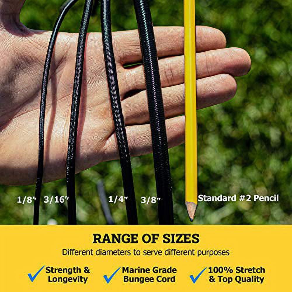 Neon Yellow Bungee Shock Stretch Cord 1/4 Diameter