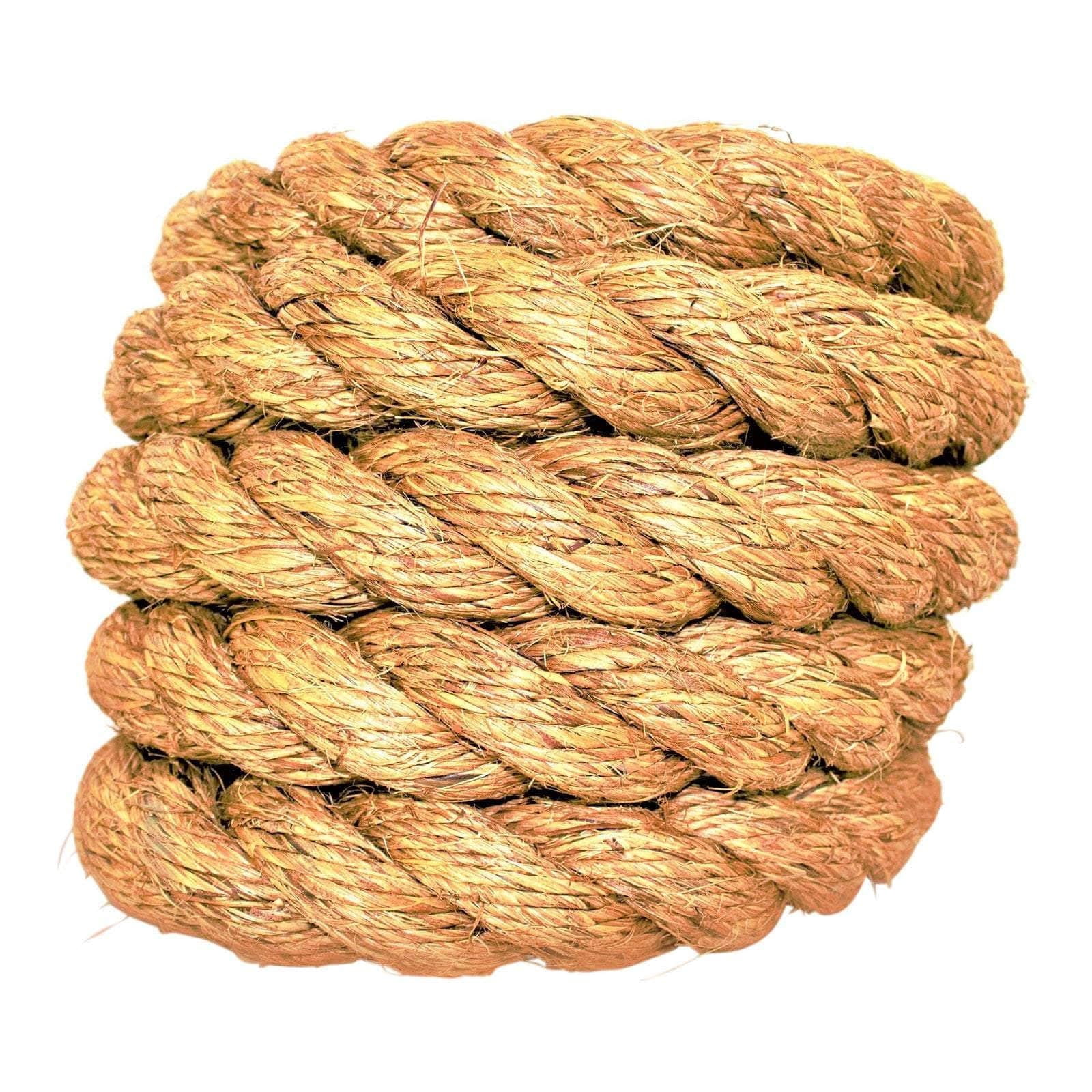 2 Inches Rope SGT KNOTS Twisted Manila Rope - Natural 3 Strand Fiber Hemp Rope for ...