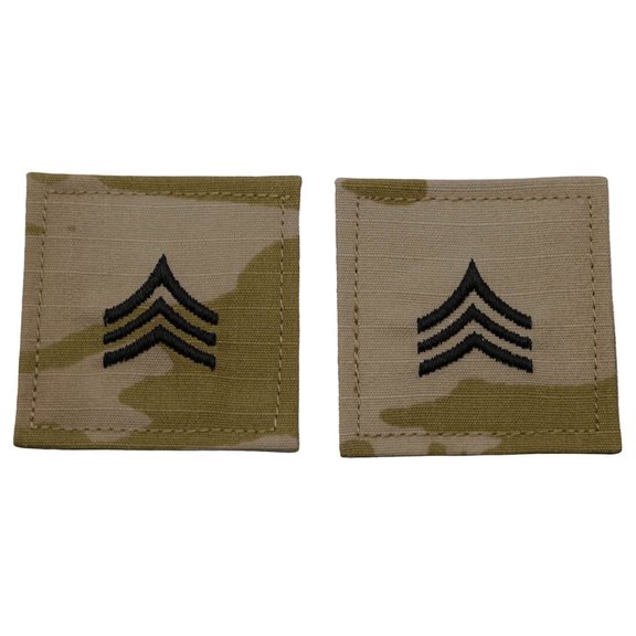 SGT Sergeant Rank OCP Patch 2x2 Hook & Loop - Pair