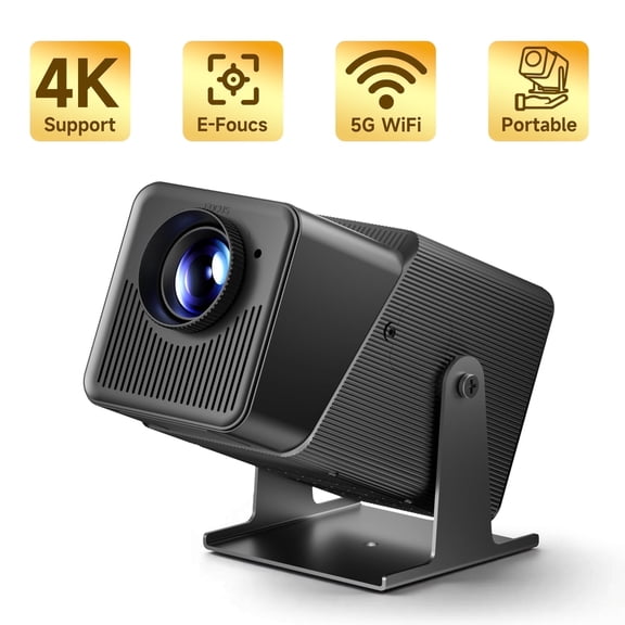 SGV 1080P Support Bluetooth Portable Projector with Auto Keystone, Compatible with TV Stick/HDMI/USB, for Home/Party/Outdoor Use,260 ANSI, Black