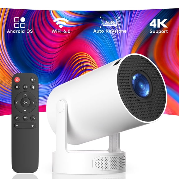 SGV Mini Projector with WiFi 6 and Bluetooth, Portable movie Projector 4K Support
