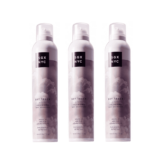 SGX NYC Dry Touch Volumizing Dry Shampoo - Paraben Free, Vegan Dry Shampoo Spray Absorbs Excess Oil - Fresh and Bouncy Hair with No Residue - 6.5 oz - 3 Pack