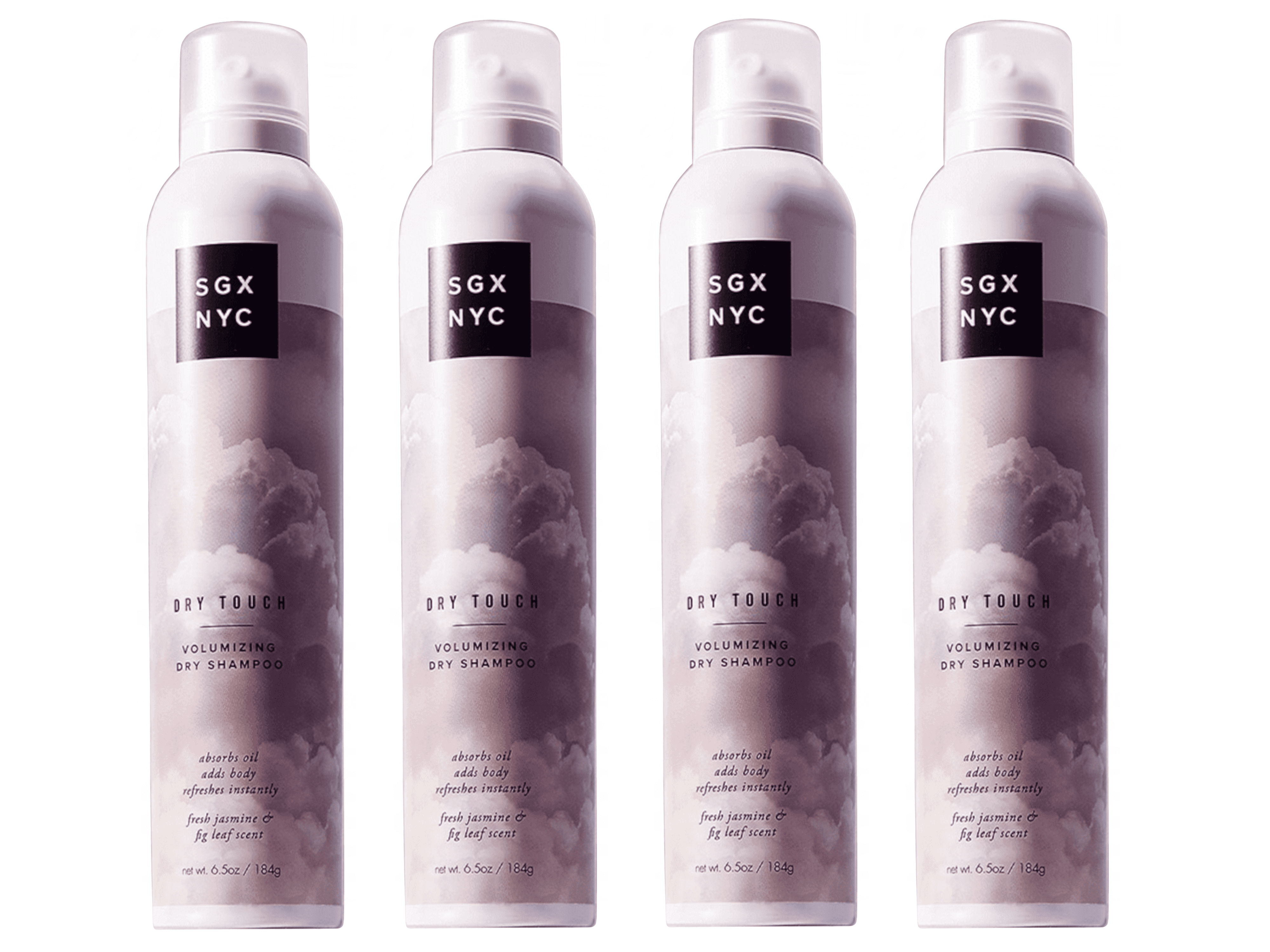 SGX NYC Dry Touch Volumizing Dry Shampoo - Paraben Free, Vegan Dry Shampoo Spray Absorbs Excess Oil - Fresh and Bouncy Hair with No Residue - 6.5 oz - 4 Pack