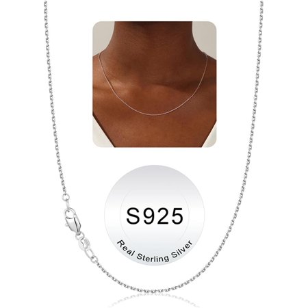 SGenuine 925 Pro Sterling Silver Chain Necklace for Women - 1.2 mm Sterling Silver Cable Chain, Sturdy hypoallergenic, 14/16/18/20/22/24 Inch Jewelry Gifts for Men Women[z535]