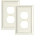 thumbnail image 1 of SH 2-Pack Duplex Outlet Cover Plate, Decorative Light Almond Switch Plates and Outlet Covers, Natural Bamboo Fiber Wall Plates for Electrical Outlets, 1 Gang Receptacle Cover, Corrosion Resistant, 1 of 14