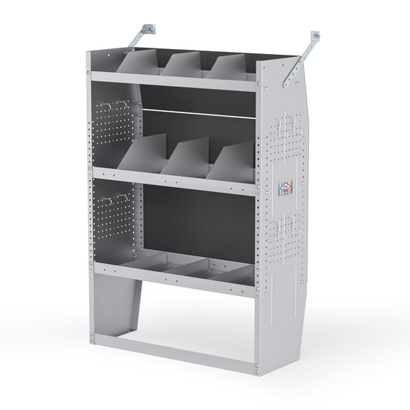 SH-4603 Steel Low/ Mid/ High Roof Van Shelving Storage System Fits Transit, GM, NV, Promaster and Sprinter, Contoured Shelving Unit, 32" W x 46" H x 13" D