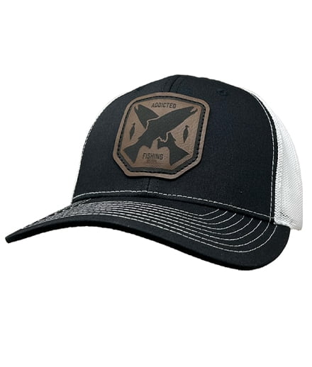 Addicted Fishing, Steelhead Badge Trucker - Black/White