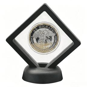Appoft Challenge Coin Display Frame, 3D Floating Display Case Stand Holder, Medallion Medal Specimen Military Coin Clear Box (Black)