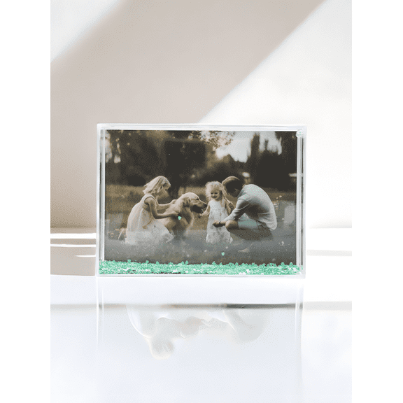 SH.DREAM 5x7 Picture Frame Bedroom Decor Christmas Gifts Acrylic Picture Frame Glitter Picture Frame Gifts for Women Floating Picture Frames