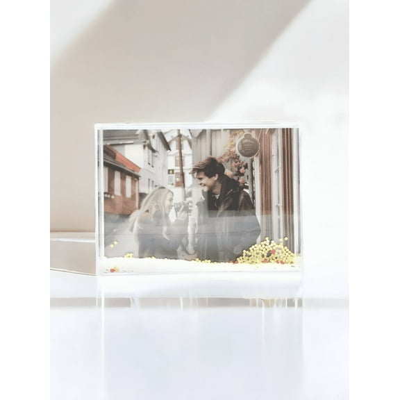 SH.DREAM  5x7 inch Glitter Picture Frame  Liquid Acrylic Photo Frames for Family Friends Couples Gifts