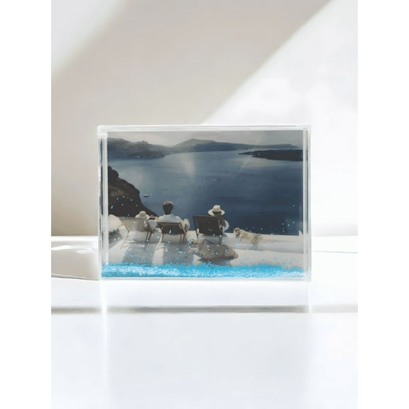 SH.DREAM Photo Frame with Water and Glitter For Home Decor, Birthday Gift 5x7 Inch Floating Picture Frames