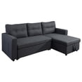 thumbnail image 1 of SH Lighting Asher 86" Reversible Sleeper Wood Sectional with Storage-Steel Gray, 1 of 3