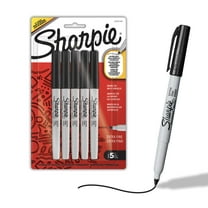Sharpie Permanent Markers, Water- and Fade-Resistant, Extra Fine Point (0.4mm), Black, 5 Count