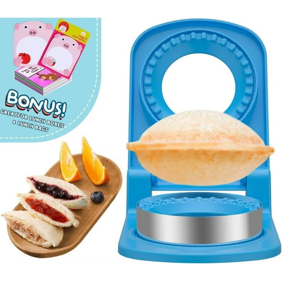 SH Sandwich Cutter and Sealer - Stainless Steel Decruster Sandwich Maker - Peanut Butter and Jelly Crustless Sandwich Bread Pancake Maker Cookie Cutter for Kids Children Boys Girls-with Sticky Note
