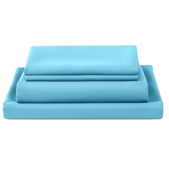 Lavish Home 4PC Microfiber Full Sheet Set with Pillowcases (Light Blue)