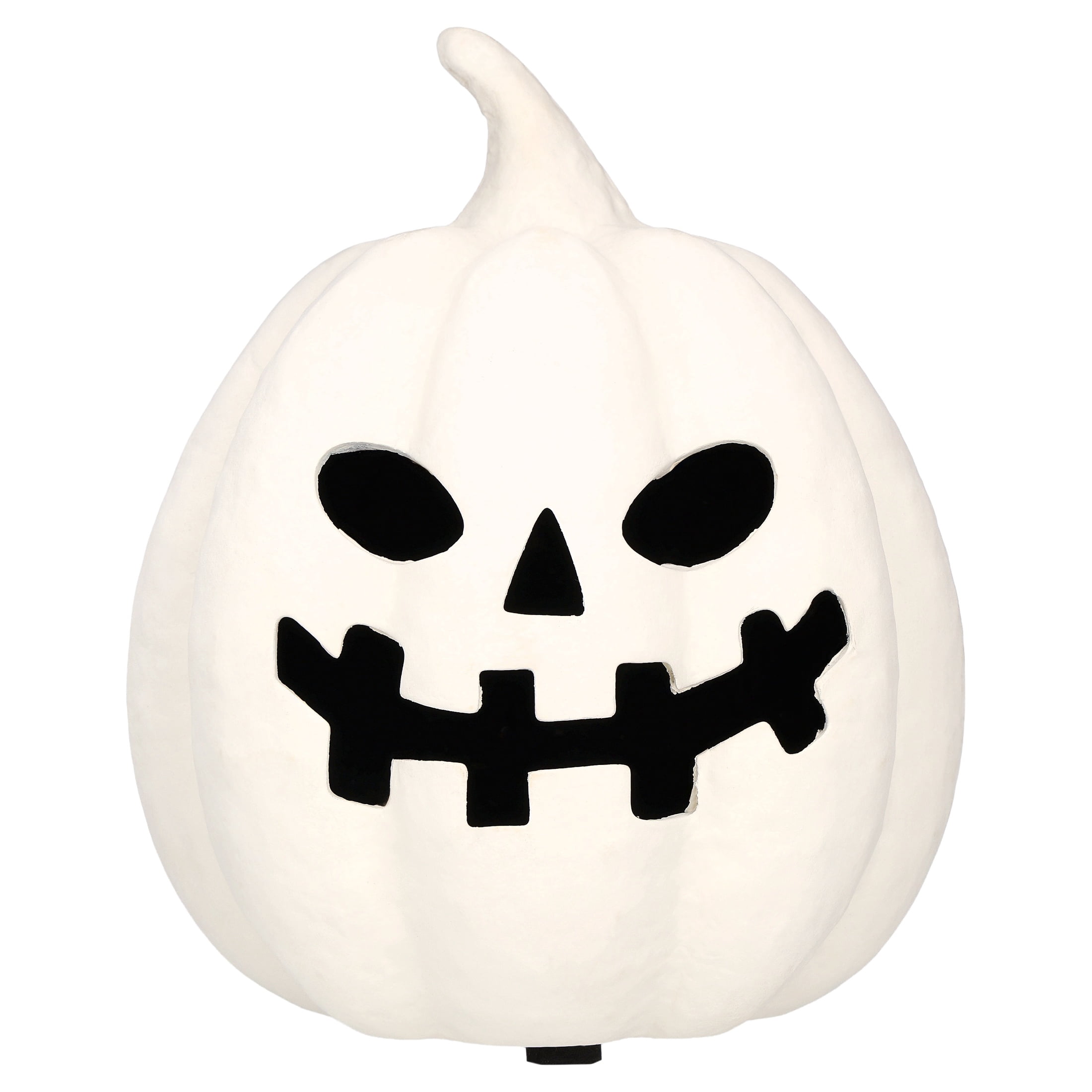 Paper Mache Jack-o'-Lantern Decoration, White, 8.3", Halloween by Way To Celebrate