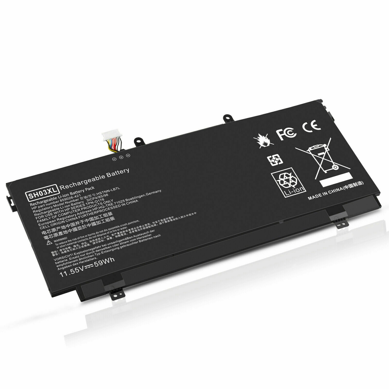 Batterie WLTree SH03XL Pour HP Spectre X360 13-AC0XX 13-W0XX - 59Wh 11.55V Haute Performance