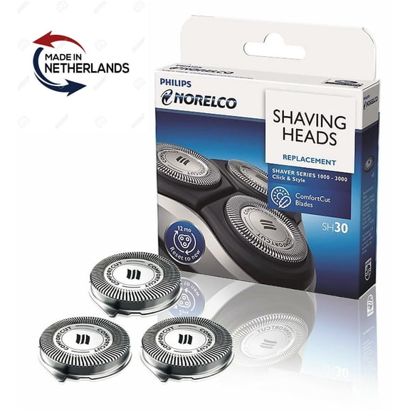 SH30 Replacement Heads Compatible with Philips Shaver Series 3000, 2000, 1000 and S738 Click and Style,3 Replacement Heads