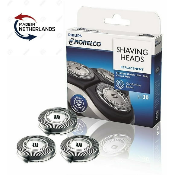 SH30 Replacement Heads Compatible with Philips Shaver Series 3000, 2000, 1000 and S738 Click and Style,3 Replacement Heads