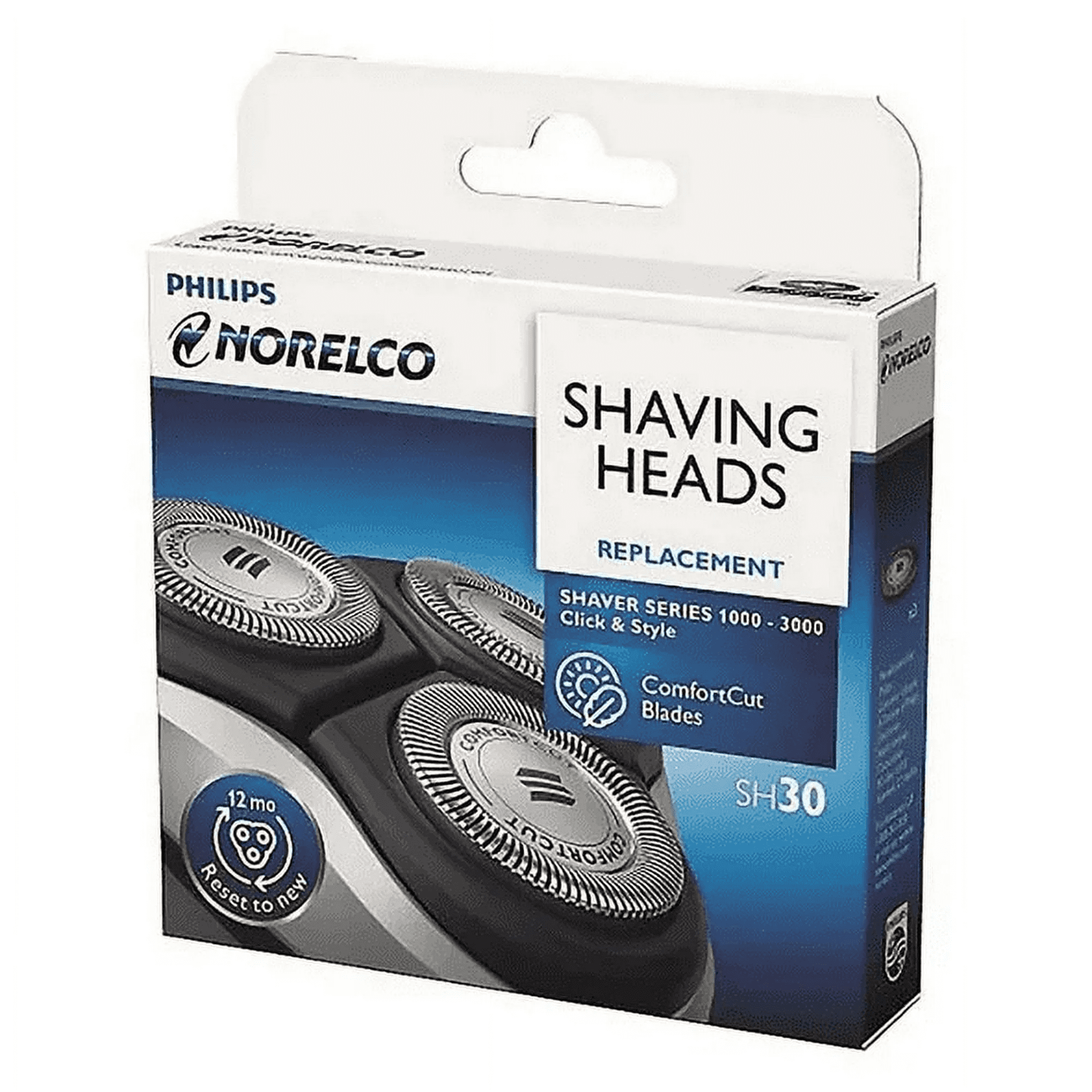 SH30 Replacement Heads for Philips Series 3000 ShaversCompatible with Series 1000, 2000 Shavers and S738 Click & StylePack of 3