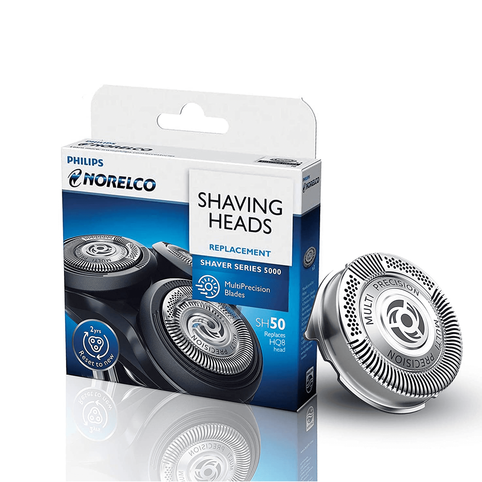 SH50/52 Replacement Heads with Philips Series 5000 Electric Shaver, Replacement Blades Head Fit for 5000 S5xxx, AquaTouch S5xxx, PowerTouch PT8xx, PT7xx, Pack of 3