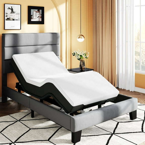 SHA CERLIN Basic Twin-XL Size Adjustable Bed Base Frame with Motor 1.0, Motorized Head & Foot Incline, Zero-Gravity, Wireless Remote
