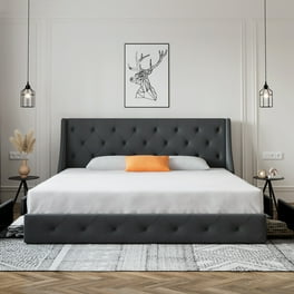 Homfa Full Size 4 Storage Drawers Bed Frame, Square Tufted