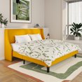 thumbnail image 1 of SHA CERLIN King Upholstered Platform Bed Frame with Wingback Headboard, Yellow, Adults, 1 of 6