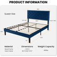 thumbnail image 1 of SHA CERLIN Queen Size Velvet Bed Frame with Adjustable Headboard, Diamond Button Tufted, Rivet Decor, No Box Spring Needed, Blue, 1 of 8