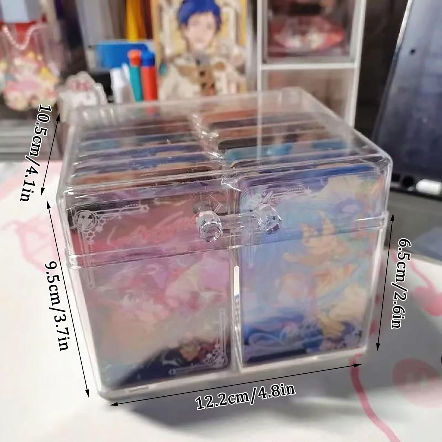 SHAANXIXIAN 1 PCS Photocard Storage Box Transparent Photo Card Storage Box Photocard Holder Collection Organizer (2 grids)