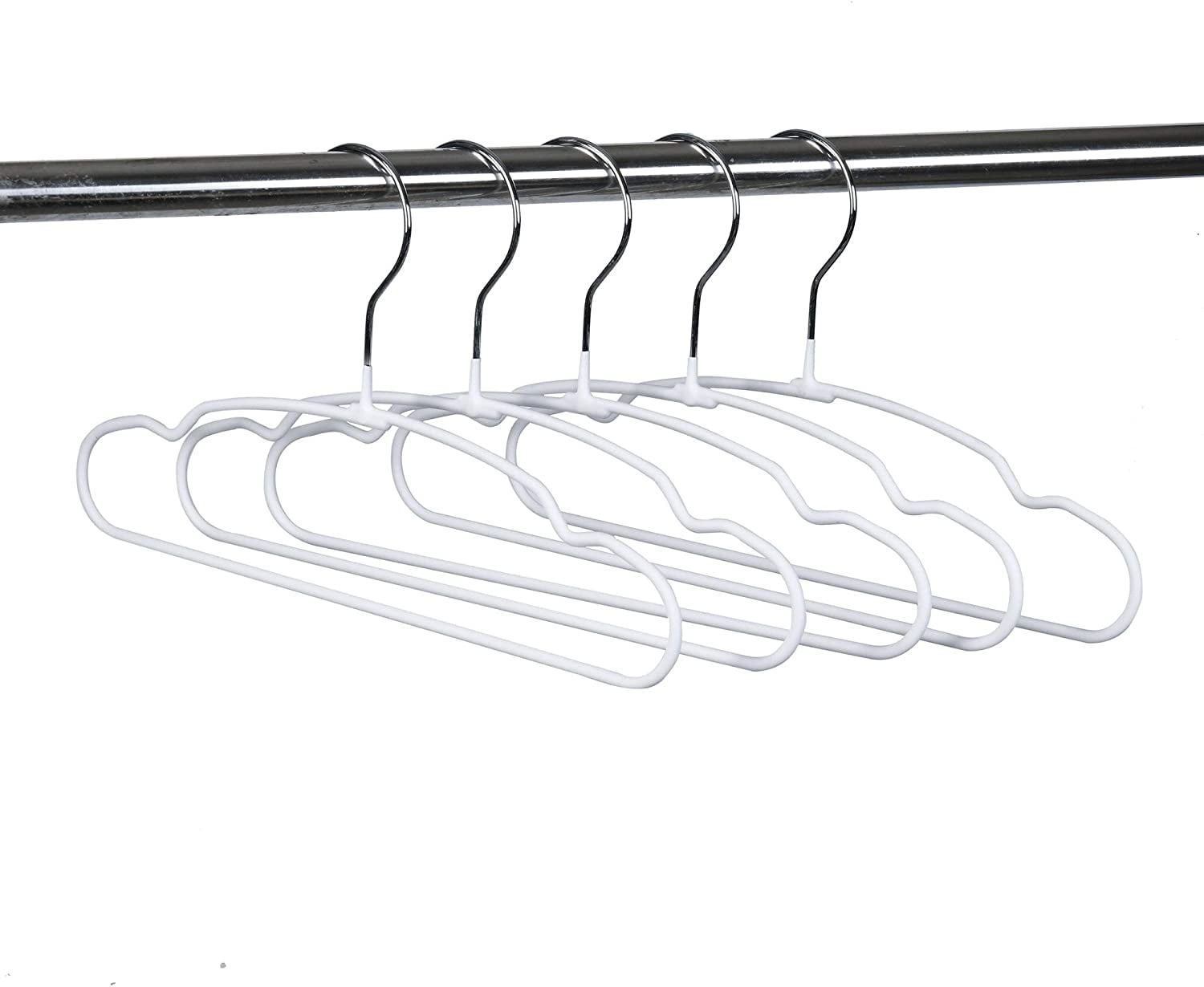 SHAANXIXIAN 20 Pack 11.8" Lovely Baby Clothes Hangers, Sturdy Metal Wire & Cute White Coating Children Toddler Kids Clothes Hangers for Shirt Coat Pants Trousers (White)