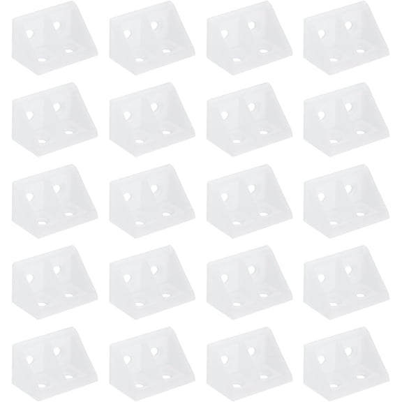 SHAANXIXIAN 20Pcs Plastic Corner Braces, 90 Degree Corner Bracket, Right Angle Corner Support Brace, Shelf Board Holder for Wood Furniture Cabinet Drawer Bookcase, Clear