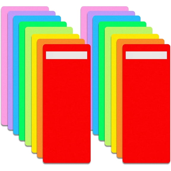 SHAANXIXIAN 24 Pack Library Book Dividers with Repositionable Stickers 4 x 12 Inch Library Shelf Marker Back to School Gift Assorted Color Comic Book Dividers Plastic Shelf Divider for Home School