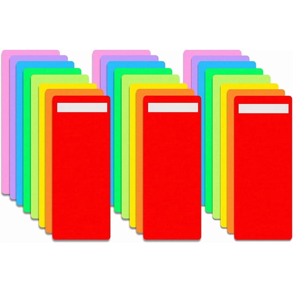 SHAANXIXIAN 40 Pack Library Book Dividers with Repositionable Stickers 4 x 12 Inch Library Shelf Marker Back to School Gift Assorted Color Comic Book Dividers Plastic Shelf Divider for Home School