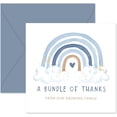 thumbnail image 1 of SHAANXIXIAN 50 Pack Blue Rainbow Thank You Cards Boxed 5 x 5 Inch A Bundle of Thanks From Our Growing Family Note Cards with Envelope Sticker Greeting Blank Card for Birthday Baby Shower, 1 of 1