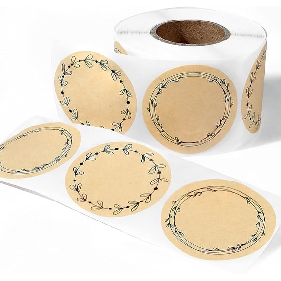 SHAANXIXIAN (500pc/Roll) 2" Label Stickers for Mason Jars and Lids -(Floral BnW)- Canning Labels | Spice Labels | Mason Jar Labels | Bottle Labels | Sticker Labels |